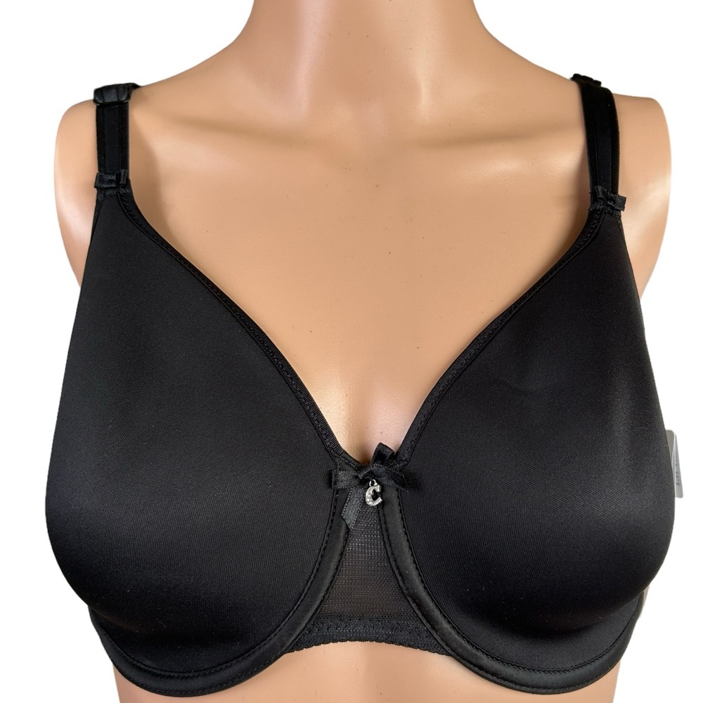 CHANTELLE womens full bust 32DDD/F black breathable underwire bra NWT